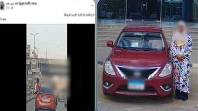 القبض على سيدة سمحت لأطفالها بالجلوس خارج نوافذ السيارة بالجيزة