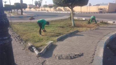 رفع كفاءة المسطحات الخضراء وتجميل شوارع السويس استعدادا لاستقبال عيد الأضحى