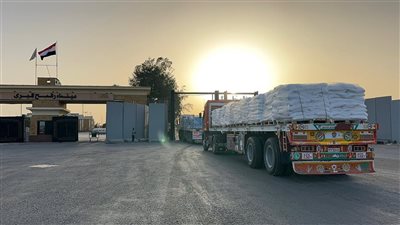 بحمولة أكثر من 4 آلاف طنً.. الهلال الأحمر المصري يطلق قافلة «زاد العزة» 203