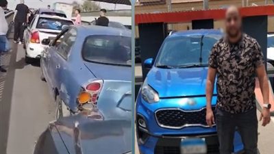فوجئ بسيارة أمامه.. ضبط طباخ تسبب في حادث تصادم أعلى كوبري بمدينة نصر