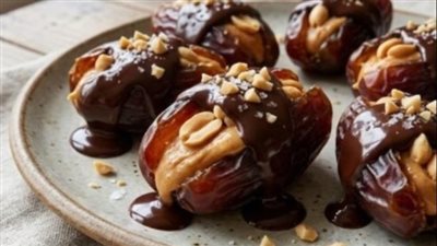 التمر المحشي بالمكسرات والمغطى بالشوكولاتة.. حلي عيد الاضحي