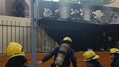 حريق هائل داخل مسجد التقوى فى المهندسين                 