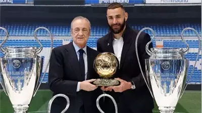 بنزيما يدعم بيريز في انتخابات رئاسة ريال مدريد المقبلة