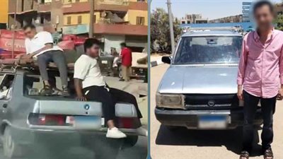 القبض على سائق سيارة ملاكي سمح لشخصين باعتلائها في شوارع النزهة 