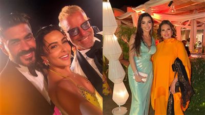 بحضور يسرا وخالد سليم .. صور جديدة من حفل زفاف ابنة تامر هجرس