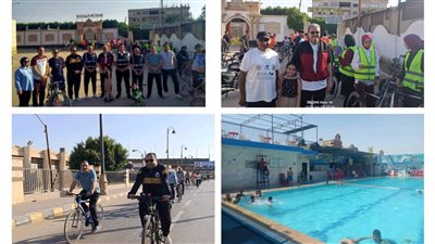 احتفالا باليوم العالمى للدراجات.. مارثوان بكورنيش بنى سويف وسط تأمين أمنى 