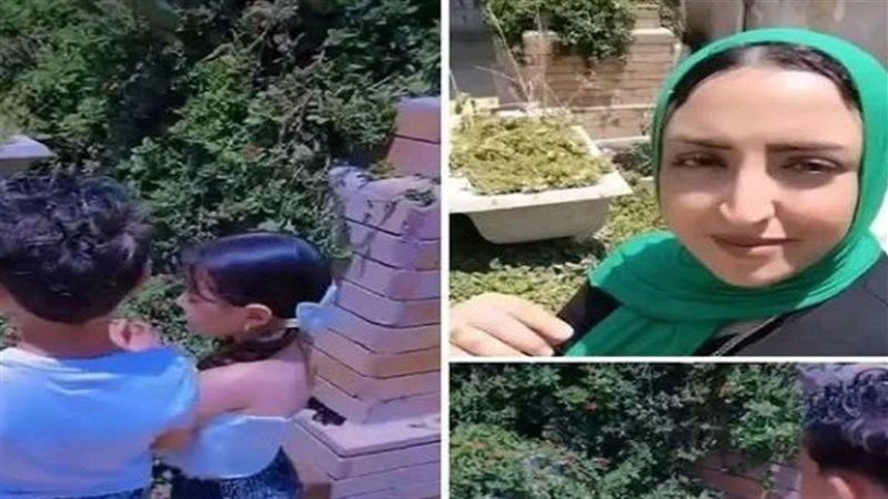 الأم صاحبة الفيديو وأطفالها 