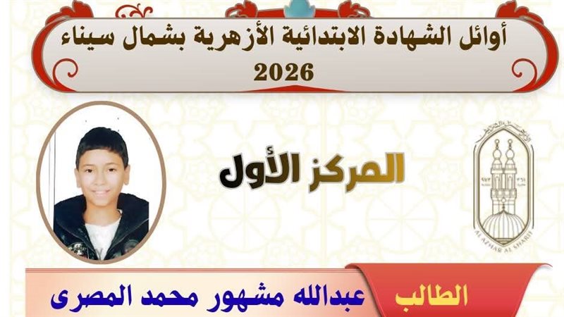أوائل الشهادة الابتدائية الأزهرية بشمال سيناء