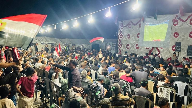 غزة تدعم منتخب مصر