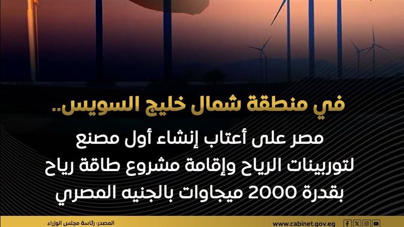أول مصنع لتوربينات الرياح