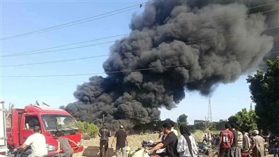 السيطرة على حريق فى مخزن خردة فى مدخل مدينة الشهداء بالمنوفية 