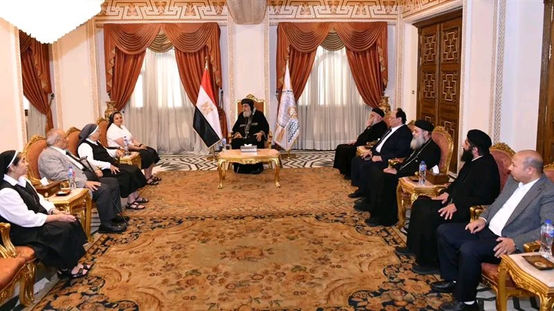 جانب من لقاء قداسة البابا تواضروس الثاني مع الوفد