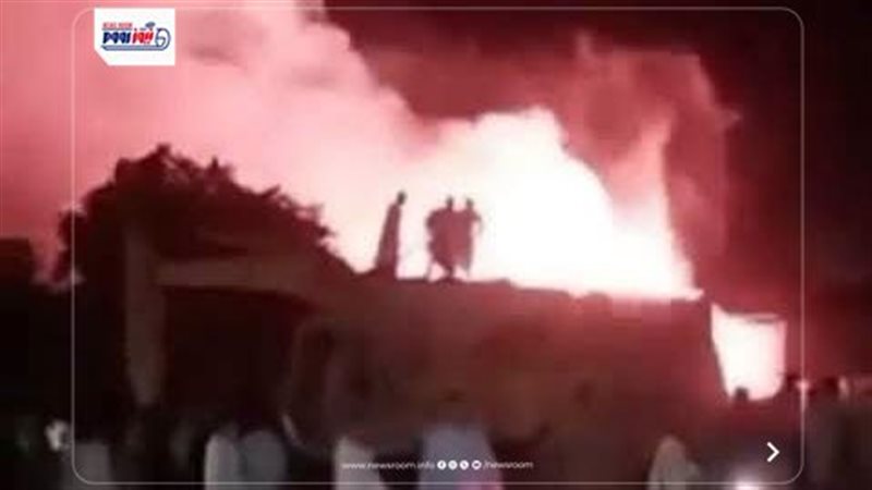 صورة للحريق في المنيا