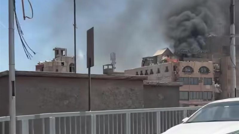 حريق أعلى فندق الحسين