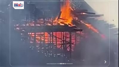بسبب ارتفاع درجات الحرارة اشتعال النيران في كوبري البصرة تحت غرب الإسكندرية