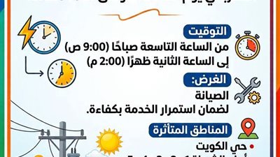 فصل التيار الكهربائي عن حي الكويت وأبراج الشرطة وأجزاء من مساكن شل بالسويس