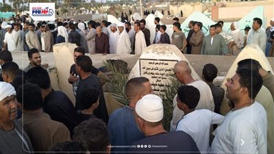 الالاف يودعون 4 من ابناء الفيوم لقيوا مصرعهم فى المملكة العربية السعودية 