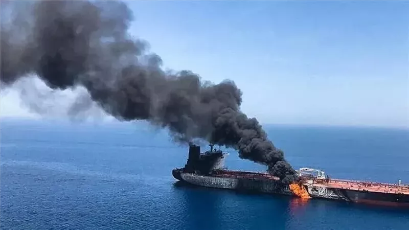 انفجار ناقلة نفط