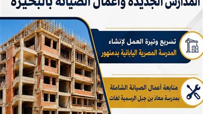 إستعداداً للعام الدراسي الجديد .. متابعة ميدانية لمعدلات تنفيذ المدارس الجديدة