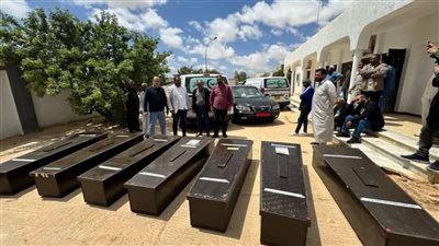 ترحيل 7 جثامين ضحايا حادث التصادم في ليبيا إلى الفيوم