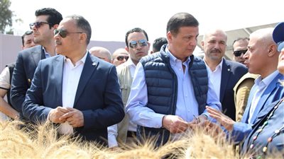 وزير الزراعة ومحافظ الشرقية يفتتحان موسم حصاد القمح بالمحافظة