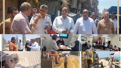 رفع 376 حالة إشغال بالفشن وتحرير إنذارات لمخالفات بيئية بسمسطا|صور