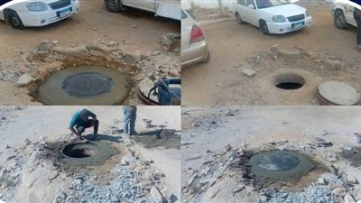 حي عتاقة يواصل تطوير منظومة المرافق.. تركيب أغطية بلاعات صرف صحي بمدينة النهضة