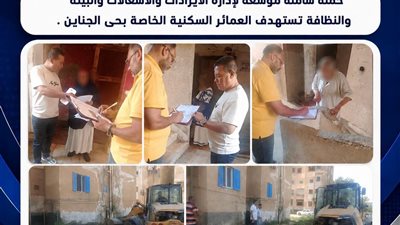 حملة شاملة لمتابعة العمارات السكنية بمنطقة الأحداث في حي الجناين