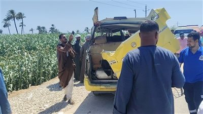 انقلاب سيارة ميكروباص تنقل اشخاص بأسيوط و إصابة 8 أشخاص  