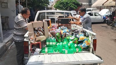 ضبط 200 عبوة عصير مجهولة ومياه غازيةومقرمشات منتهية الصلاحية ببورسعيد