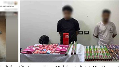 ضبط طالب وصاحب مقهى بحوزتهما 1600 قطعة ألعاب نارية بالقليوبية 