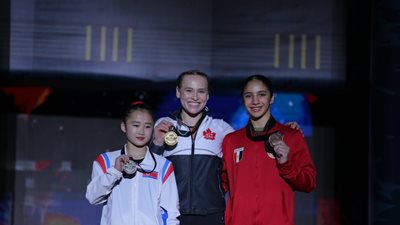 جودي عبدالله تحقق برونزية بطولة كأس العالم للجمباز الفني