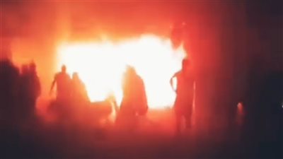 الحماية المدنية تسيطر علي حريق محطة وقود بني صامد بالمنيا 