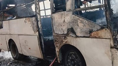 نجاة 26 راكبًا من موت محقق.. المعمل الجنائي يفحص حريق أتوبيس المرج 