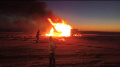 حريق هائل يلتهم مزرعة دواجن في بني سويف دون خسائر بشرية