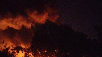 نشوب حريق فى مخزن عبوات بلاستيكية على الطريق الزراعي بالمنوفية