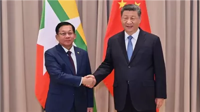 لأول مرة.. رئيس المجلس العسكري في ميانمار يلتقي بالرئيس الصيني