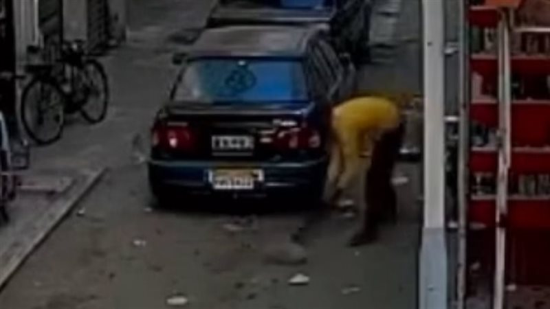 شخص يقتل قطة بشومة