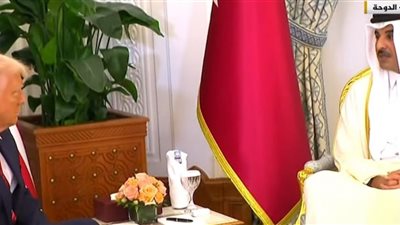 ترامب يصل الديوان الأميري برفقة أمير قطر الشيخ تميم بن حمد 