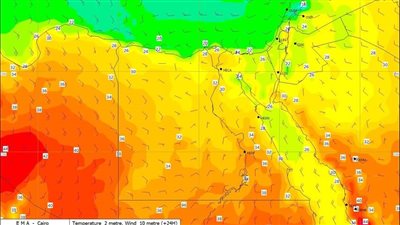 الأرصاد : موجة شديدة الحرارة تصل لـ 45 درجة تبدأ غدًا الجمعة 