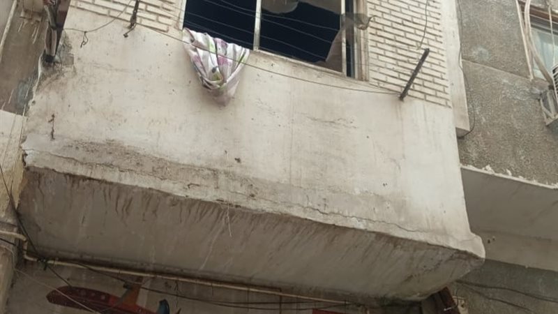 شرفة الشقة التي اندلع