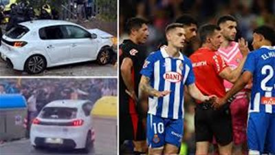 إصابة 13 مشجع بعد اصطدام سيارة حشدا خارج ملعب مباراة برشلونة وإسبانيول