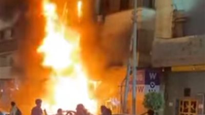 احتراق محل ملابس بسبب مشاجرة بالأسلحة البيضاء بمنطقة بولاق الدكرور 