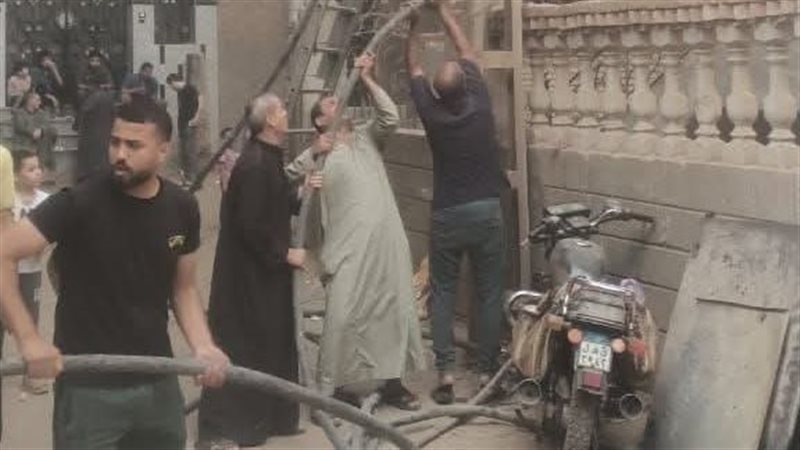 حريق بمحول كهرباء